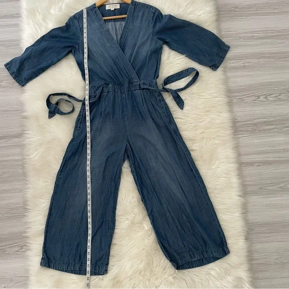 Anthropologie Cloth & Stone Chambray Denim Jumpsuit NEW XS - Picture 5 of 13